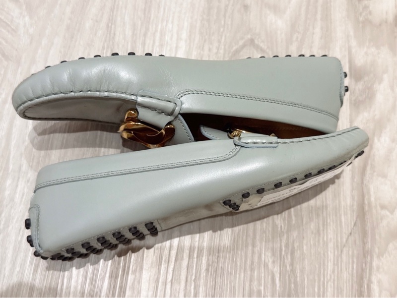 TOD’S 經典麻花釦水藍色豆豆鞋 38號-7