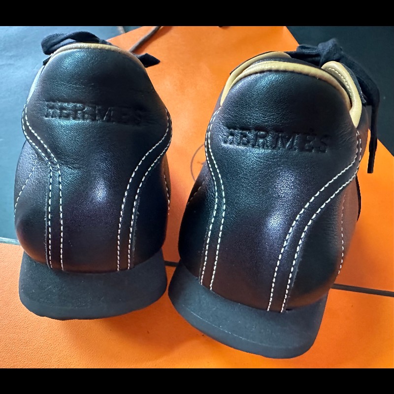 Herme's H皮革綁帶休閒鞋-8