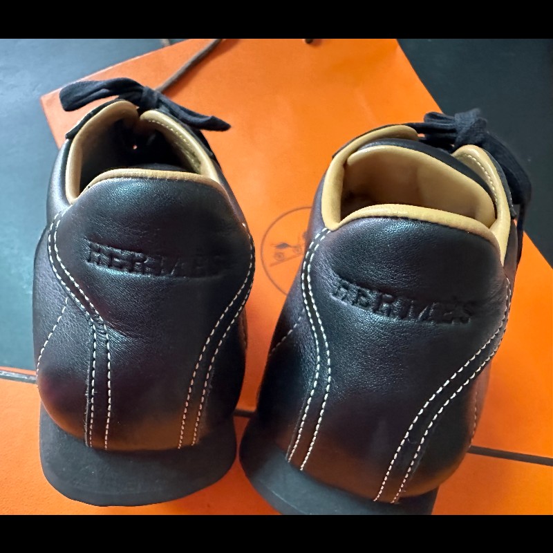 Herme's H皮革綁帶休閒鞋-9