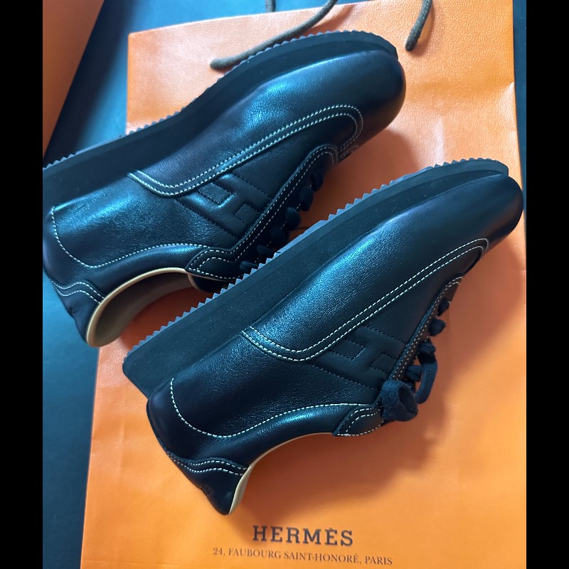 Herme's H皮革綁帶休閒鞋-11