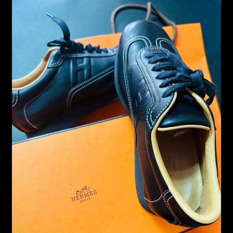 Herme's H皮革綁帶休閒鞋-13