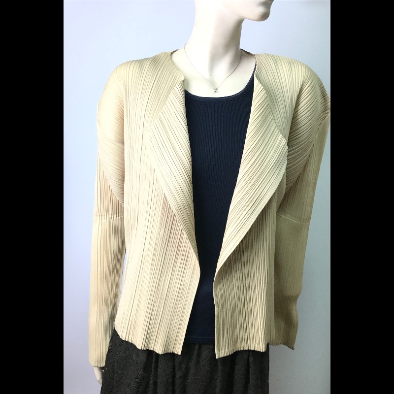 三宅一生Pleats Pleasa 系列褶皺開襟長袖外套-0