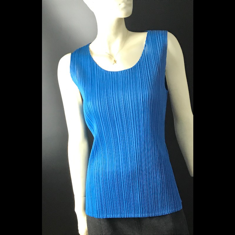 Pleats Pleasa 系列藍色皺摺背心-6