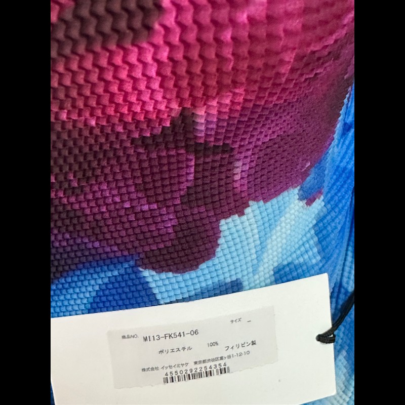 Pleats Pleasa 系列紫色藍色花卉褶皺上衣-4