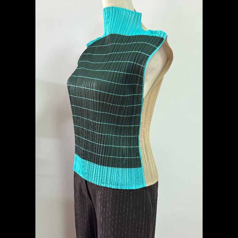 Pleats Please 條紋雙面褶皺上衣-3
