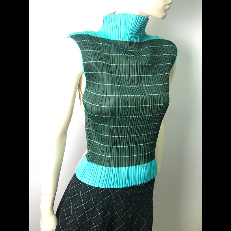 Pleats Please 條紋雙面褶皺上衣-7