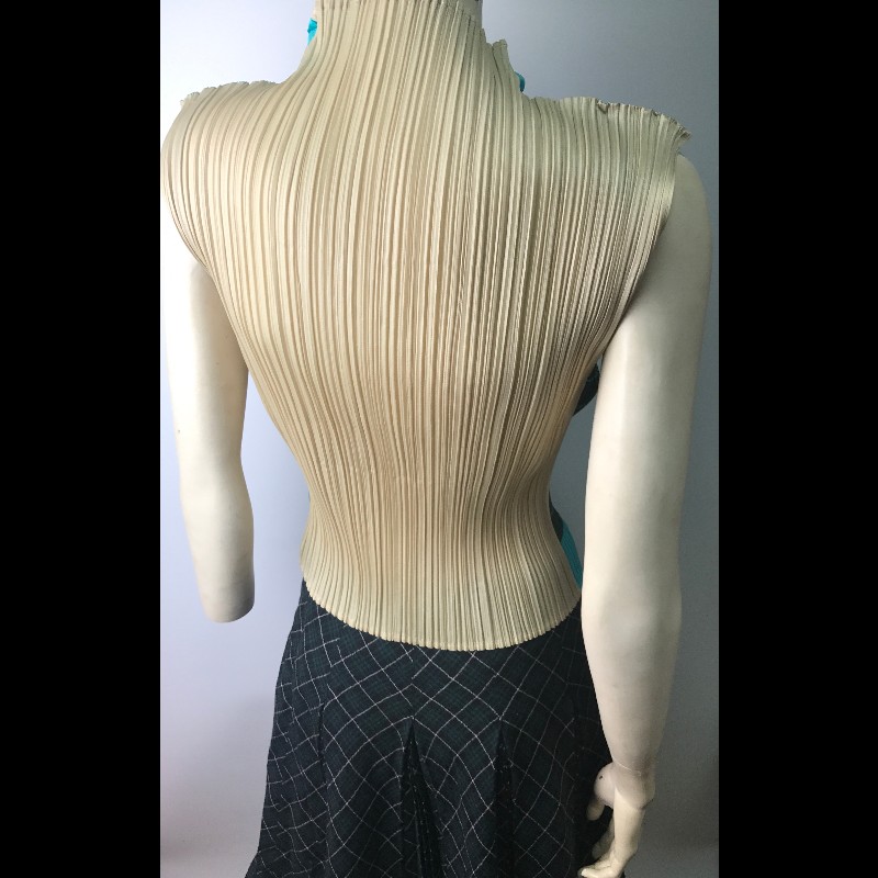 Pleats Please 條紋雙面褶皺上衣-9