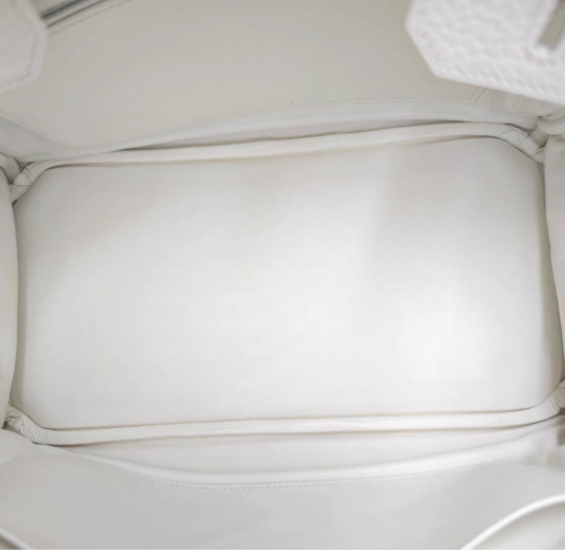 愛馬仕/HERMES Birkin30純白色 銀扣 togo皮 框J刻-4