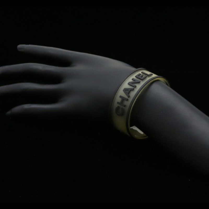 Chanel 老香 橡膠logo花朵手鍊-0