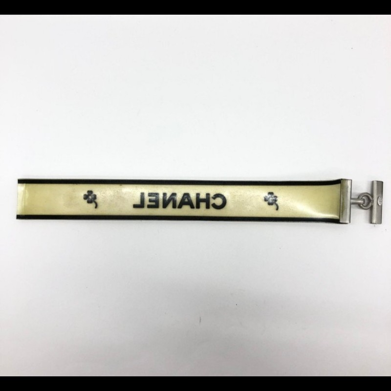 Chanel 老香 橡膠logo花朵手鍊-2