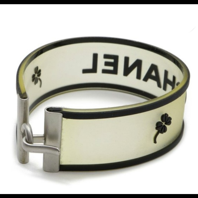 Chanel 老香 橡膠logo花朵手鍊-8