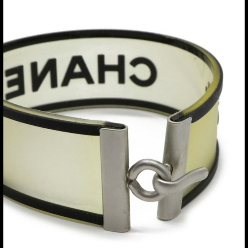 Chanel 老香 橡膠logo花朵手鍊-9