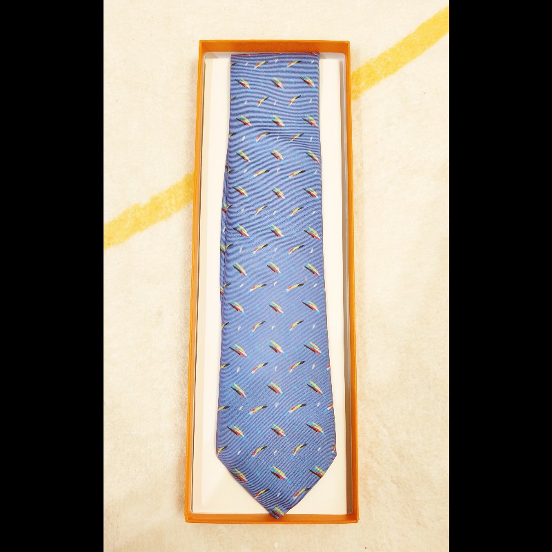 Hermes Ties 淺藍羽毛領帶-7