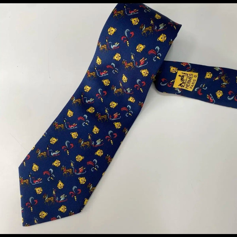 Hermes Ties 深藍鈴鐺領帶-2