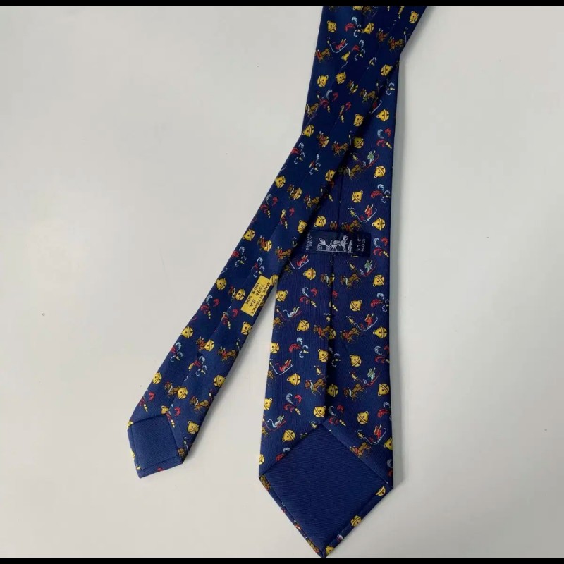 Hermes Ties 深藍鈴鐺領帶-6