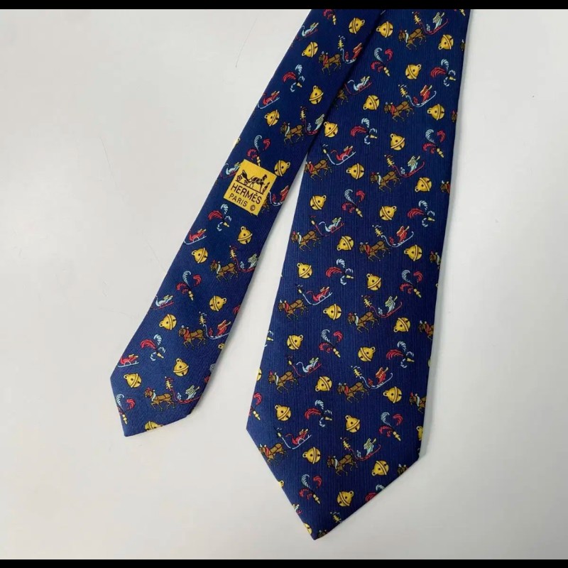 Hermes Ties 深藍鈴鐺領帶-9
