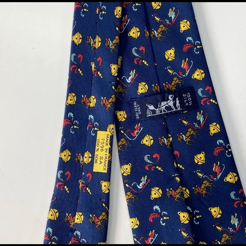 Hermes Ties 深藍鈴鐺領帶-10