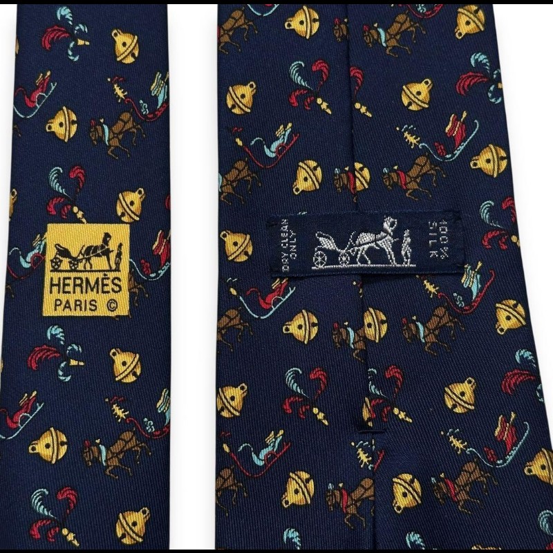 Hermes Ties 深藍鈴鐺領帶-11