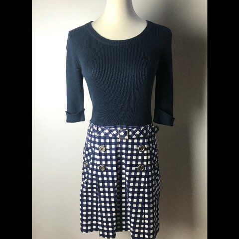 Burberry圓領七分袖針織連身裙