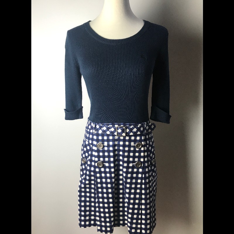 Burberry圓領七分袖針織連身裙-5