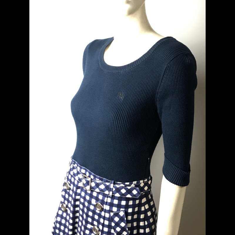 Burberry圓領七分袖針織連身裙-6