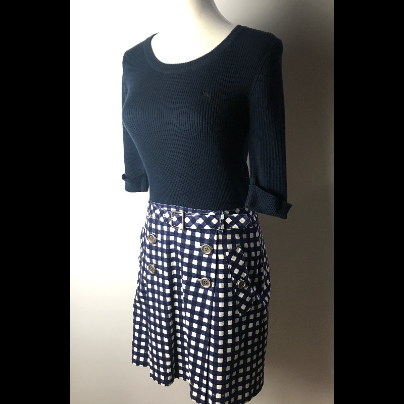 Burberry圓領七分袖針織連身裙-7