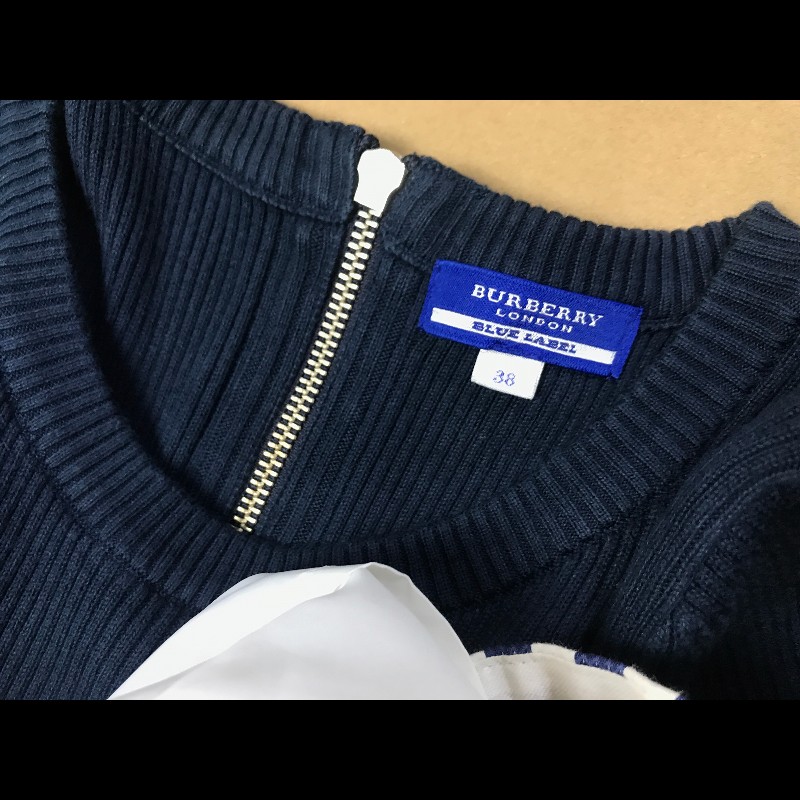 Burberry圓領七分袖針織連身裙-12