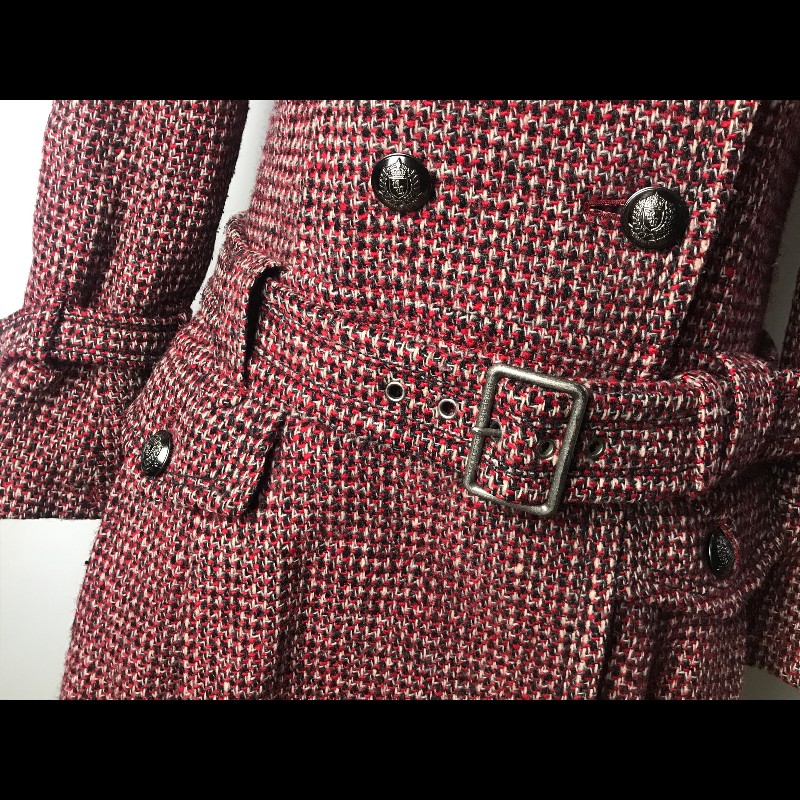 Burberry毛呢雙排釦外套-4