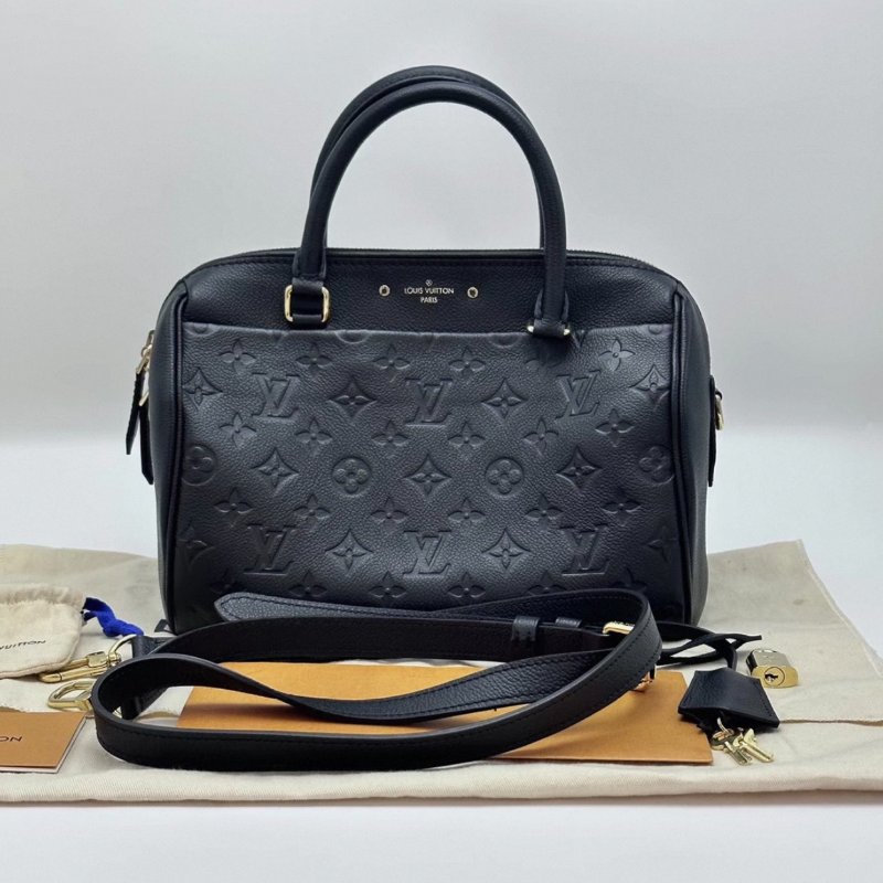 LV 牛皮壓花波士頓手提肩背斜背包26*18*15 98新配件塵袋 鎖鑰匙購證-0