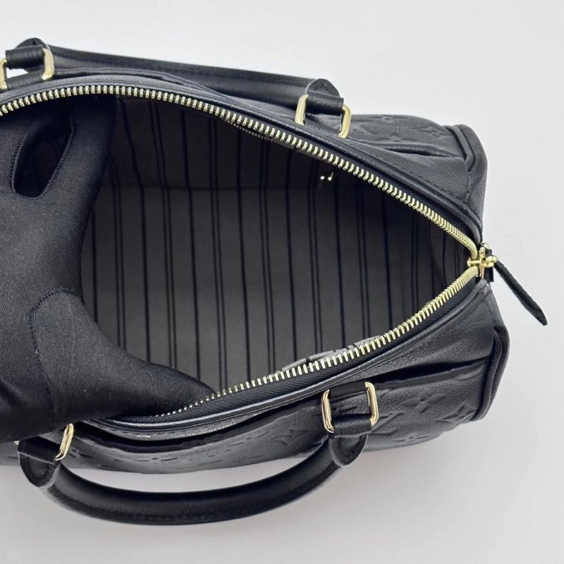 LV 牛皮壓花波士頓手提肩背斜背包26*18*15 98新配件塵袋 鎖鑰匙購證-3