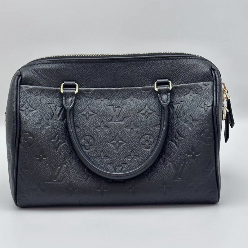 LV 牛皮壓花波士頓手提肩背斜背包26*18*15 98新配件塵袋 鎖鑰匙購證-5