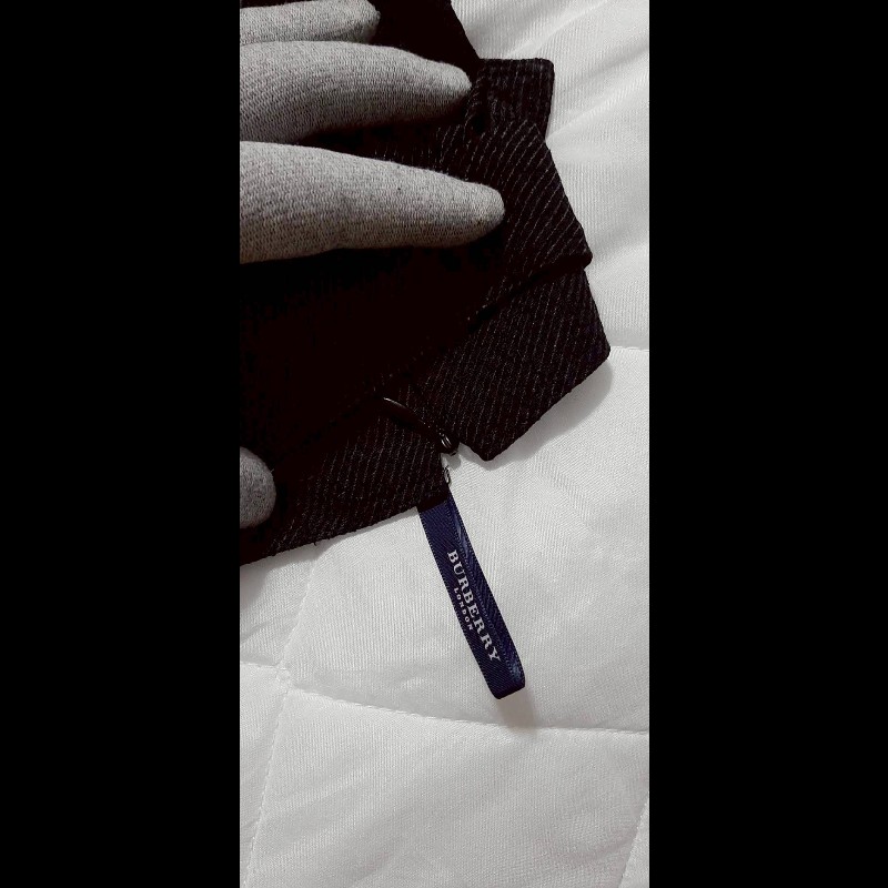 （日本製MIJ）BURBERRY 博柏利 LONDON 女黑灰格紋內裏及膝裙40號-7