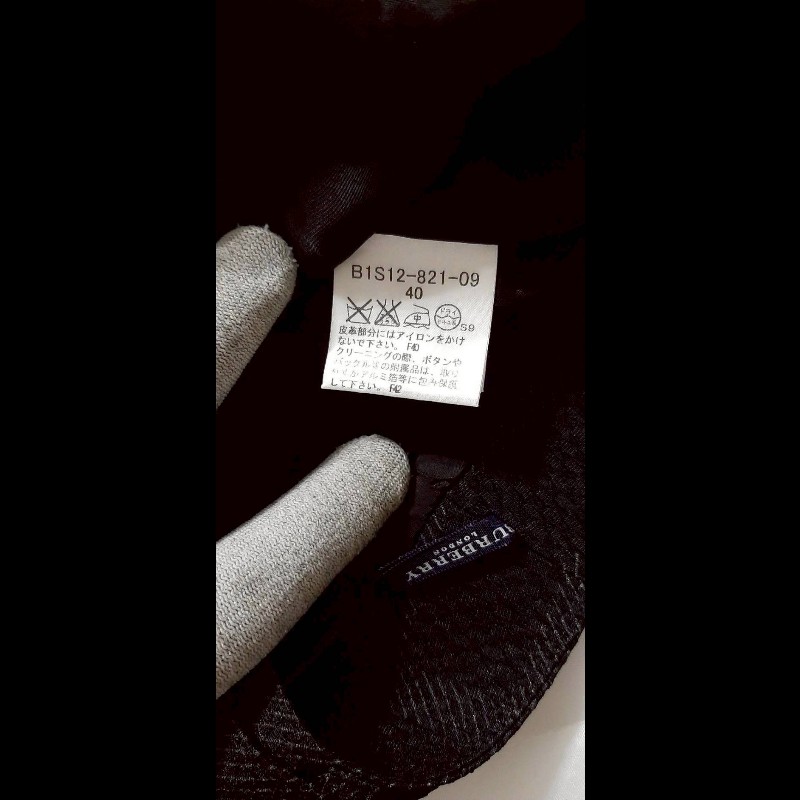 （日本製MIJ）BURBERRY 博柏利 LONDON 女黑灰格紋內裏及膝裙40號-8