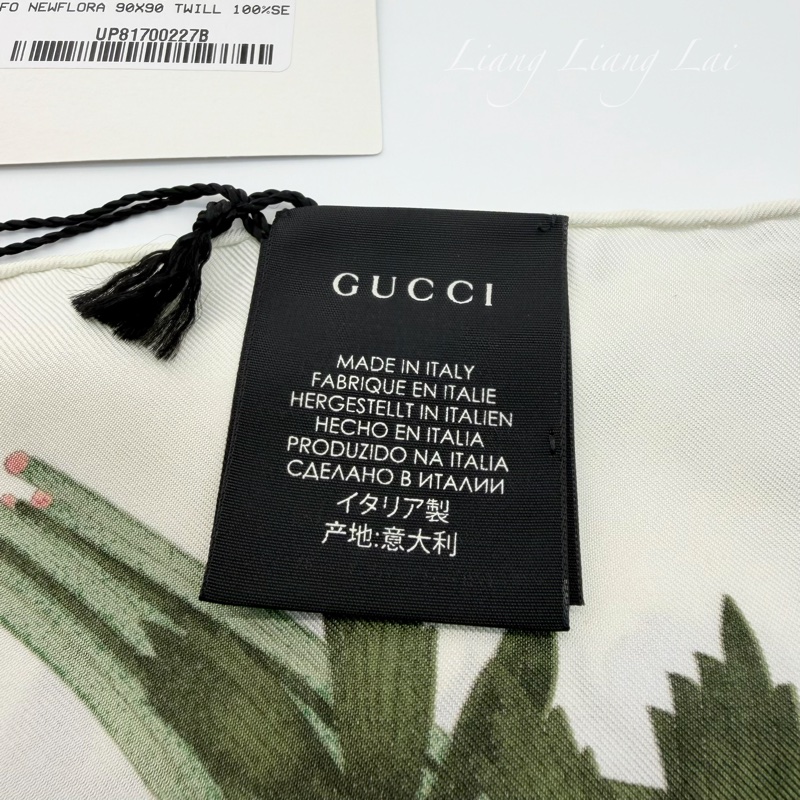 Gucci Tweet 絲綢花卉印花絲巾-3