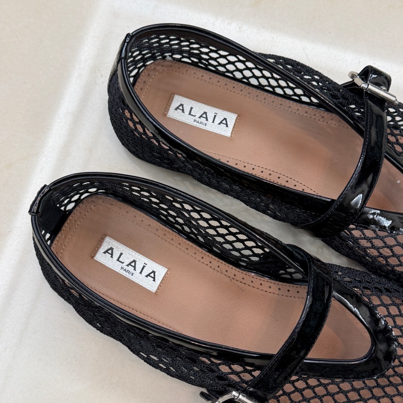 Alaia 黑色網芭蕾舞鞋-2