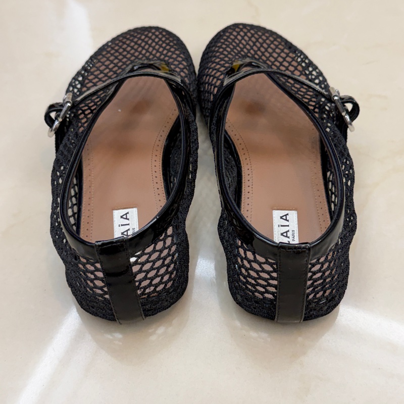 Alaia 黑色網芭蕾舞鞋-9