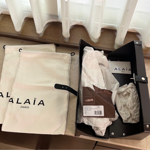 Alaia 黑色網芭蕾舞鞋-12