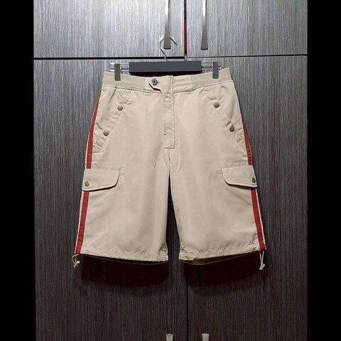 絕版BURBERRY 博柏利 BLACK LABEL 黑標 男卡其防潑水可調式褲管休閒短褲73號