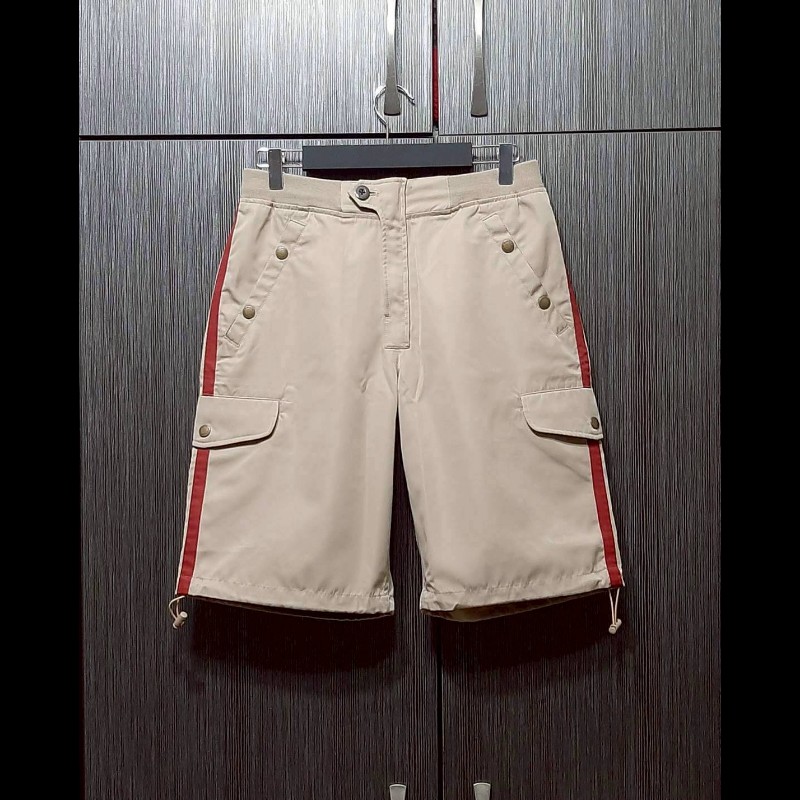 絕版BURBERRY 博柏利 BLACK LABEL 黑標 男卡其防潑水可調式褲管休閒短褲73號-0