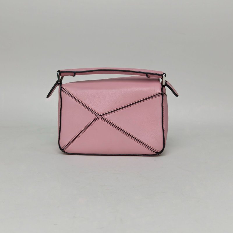 LOEWE Puzzle18幾何包迷你MINI粉色牛皮肩背包-2