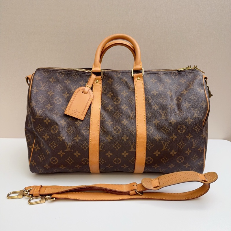 95新LV keepall45老花旅行袋-5