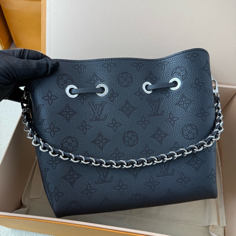 LV Bella 牛皮 黑色月光女神 部份五金帶膜 尺寸約22x14x19-1