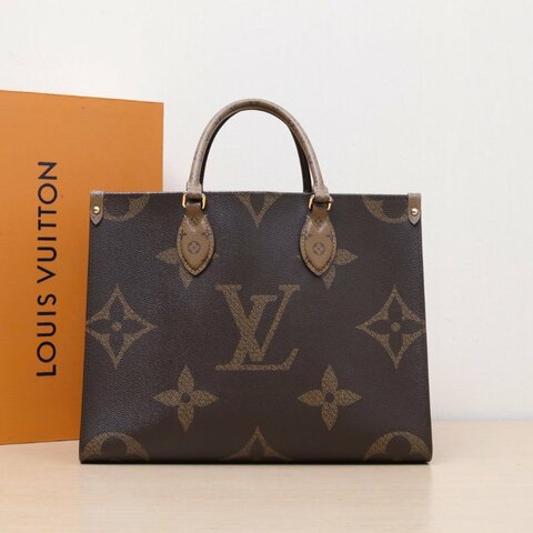 LOUIS VUITTON Onthego中號35老花PVC晶片肩背包