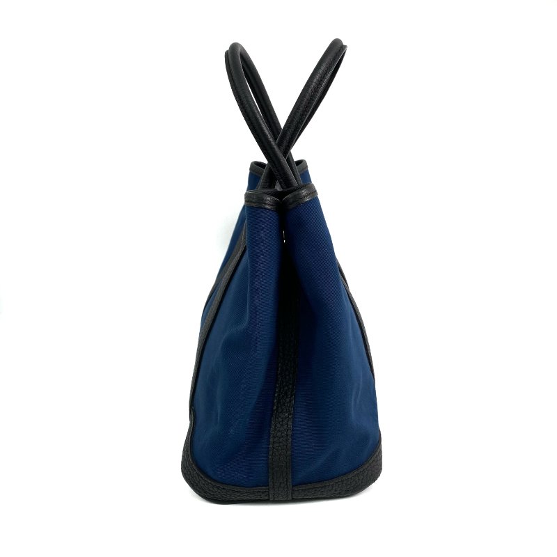 △ Hermes 愛馬仕 Garden party 30 Navy, Black Canvas Negonda Calfskin Tote Bag Stamp X Garden party 30 深藍色, 黑色帆布小牛皮托特袋X刻 -257022042-2