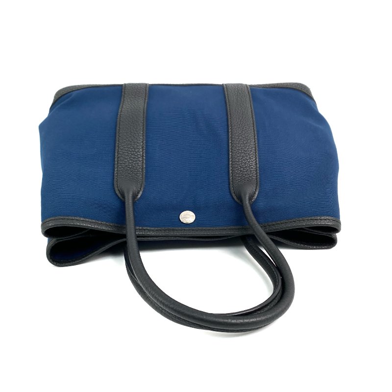 △ Hermes 愛馬仕 Garden party 30 Navy, Black Canvas Negonda Calfskin Tote Bag Stamp X Garden party 30 深藍色, 黑色帆布小牛皮托特袋X刻 -257022042-5