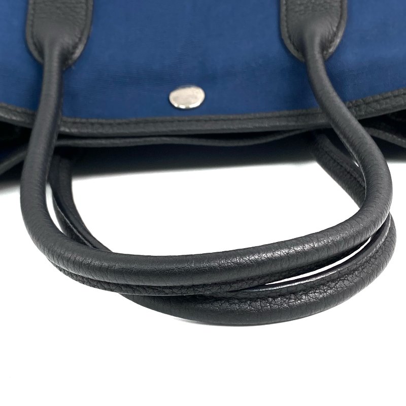 △ Hermes 愛馬仕 Garden party 30 Navy, Black Canvas Negonda Calfskin Tote Bag Stamp X Garden party 30 深藍色, 黑色帆布小牛皮托特袋X刻 -257022042-6