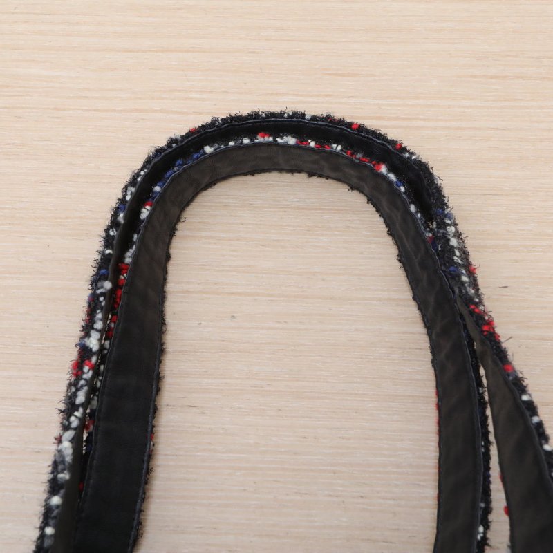 CHANEL 拼色毛呢24開銀扣雙肩包肩背包-2