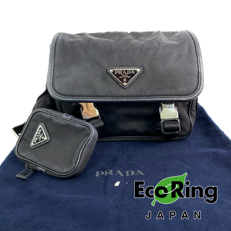 △ Prada 普拉達 Black Re-Nylon Shoulder Bag 2VD034 黑色再生尼龍肩背袋 2VD034 -257021824-0