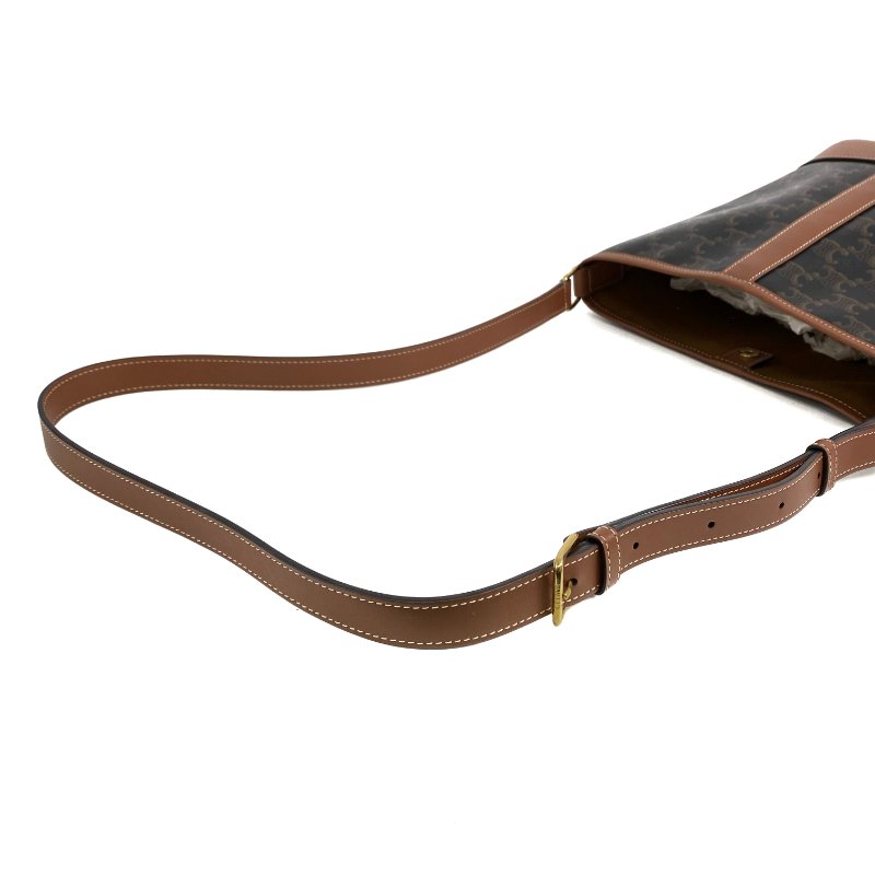 △Celine思琳 Brown Coated Canvas Triomphe Bucket Bag 啡色塗層帆布水桶袋 -257021823-7