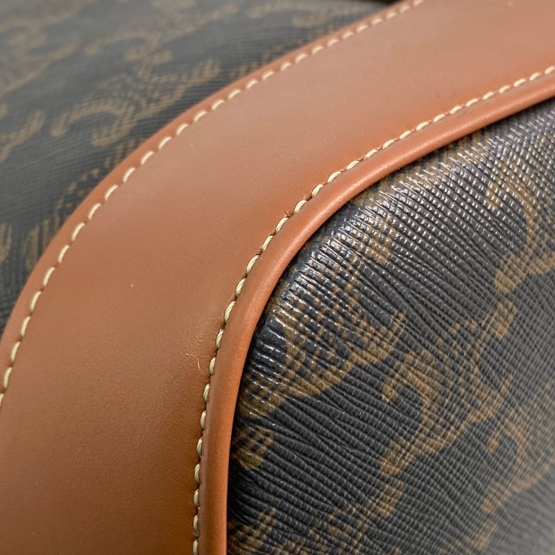 △Celine思琳 Brown Coated Canvas Triomphe Bucket Bag 啡色塗層帆布水桶袋 -257021823-8